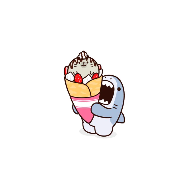 クレープを食べるサメ #サメーズ 