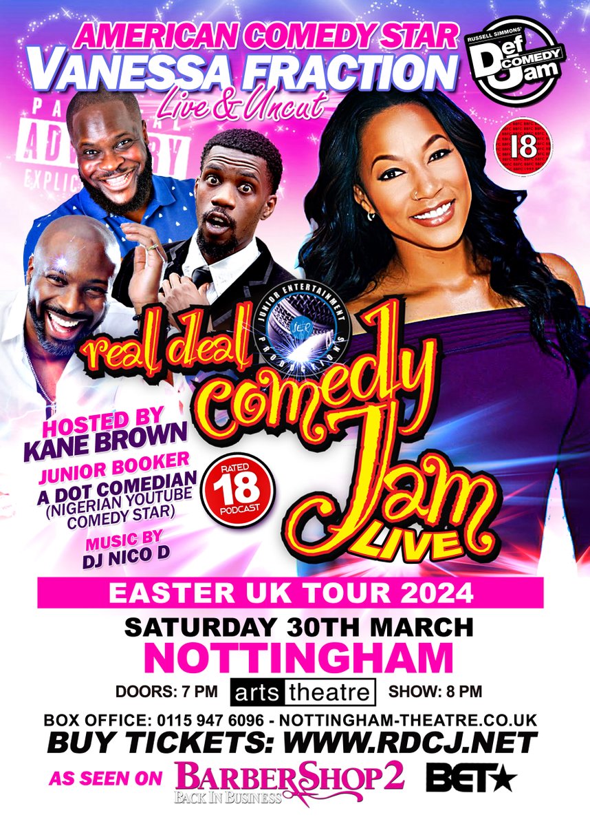 🎉Real Deal Comedy Jam Live on 30th March🎉

🎟️Buy your tickets now online, in our Box Office &amp; at Nottingham Tourism Centre!🎟️
- Website: nottingham-theatre.co.uk/NottinghamArts…
- Box Office: 0115 947 6096