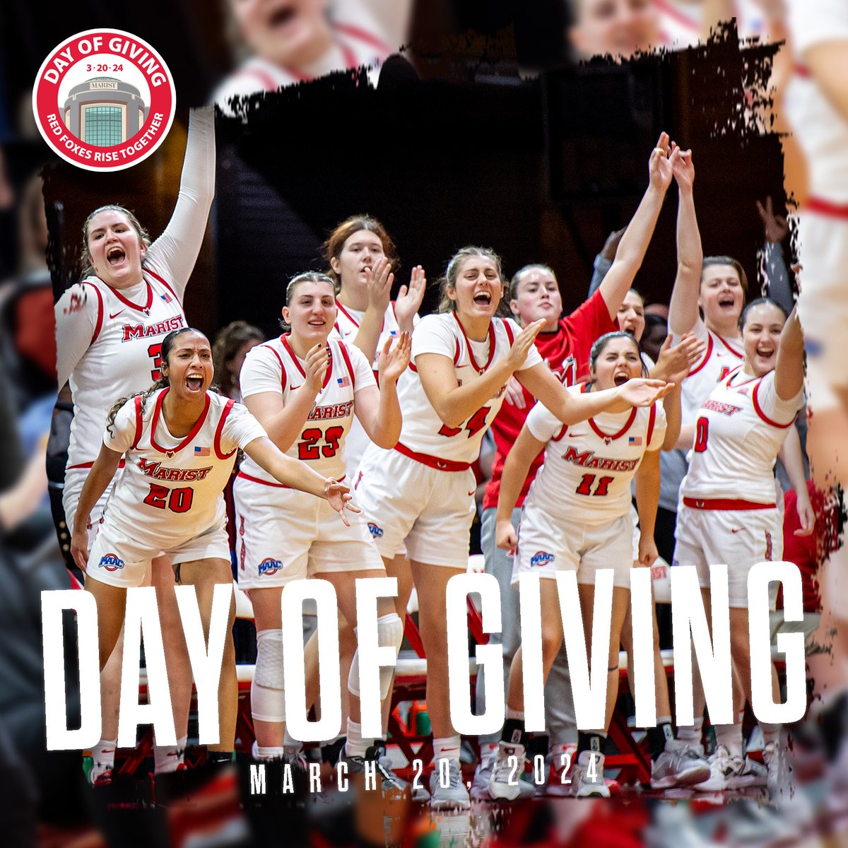 It's almost Marist Day of Giving (3/20)! Show your Marist spirit & give back to the place that shaped you. Let's crush our goal of 1,000 donors in 24 hours! DONATE: givecampus.com/5eean3 #MaristDayOfGiving #RedFoxesRiseTogether