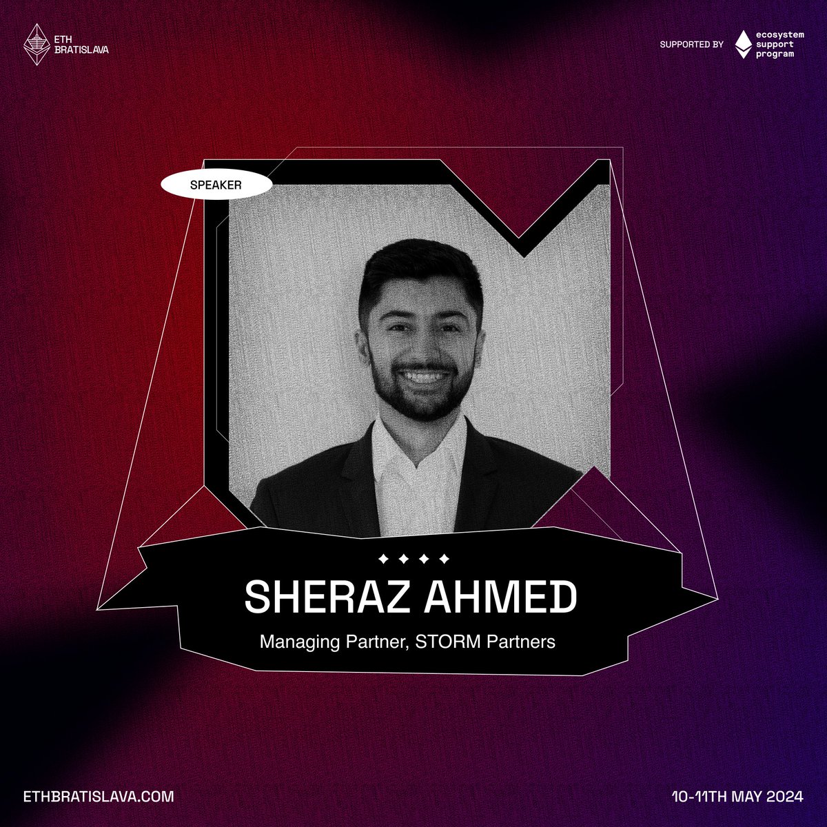 🎉Continuing with our speaker announcements! The next addition to the already strong line-up is Sheraz Ahmed - @CryptoSherazo, the Managing Partner, at @STORM_Partners and Proud member of @TheCryptoValley Association. 👾 We are happy to have you on board! #Ethereum #Hackathon…