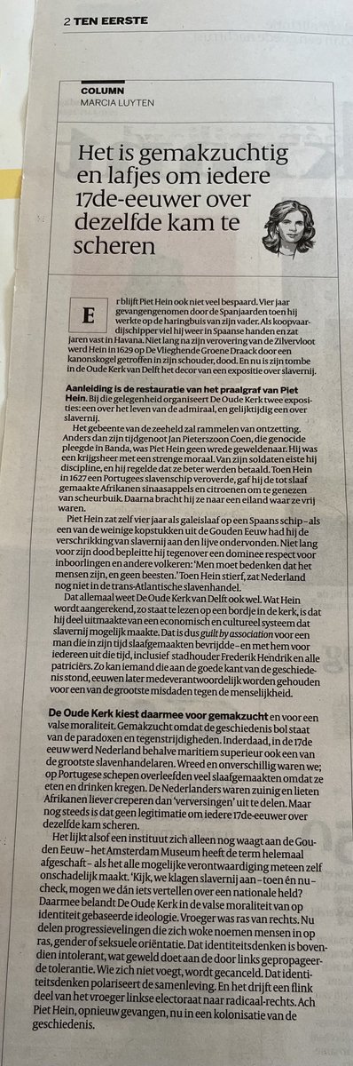 PaulHAMabels's tweet photo. Oude Kerk van Delft kiest voor gemakzucht en valse moraliteit. Ten koste van Piet Hein. https://t.co/ohKEjLuygi