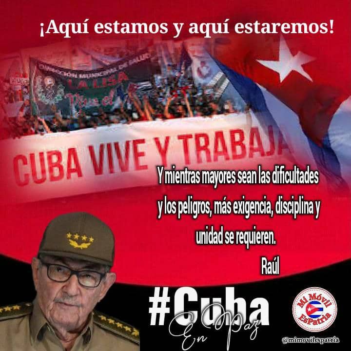 Colina_CTCuba's tweet photo. #CubaEnPaz es nuestra realidad, ideal y lucha. Trabajamos duro para vencer el #BloqueoGenocida d los Estados Unidos y las patrañas d sus marionetas, avanzar en la economía, en la solución d los problemas y encaramos los desafíos como pueblo revolucionario. Juntos podemos lograrlo https://t.co/xv8MS9PxZH