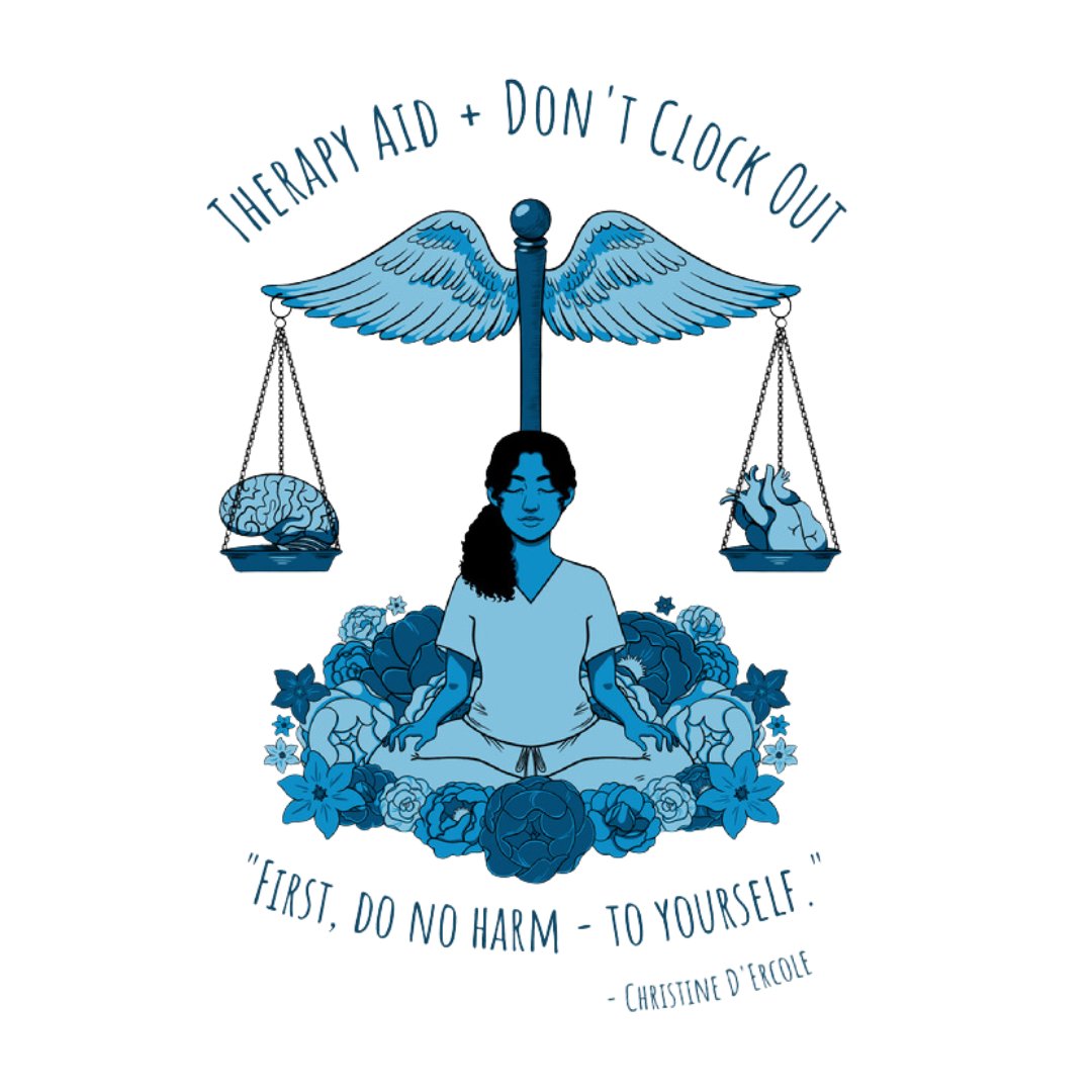 Therapy Aid + Don't Clock Out are thrilled to bring to you the work of emerging artist, Victoria D'Ercole!  Your purchase not only serves as a daily reminder to put yourself first - it also helps support TWO nonprofit organizations!