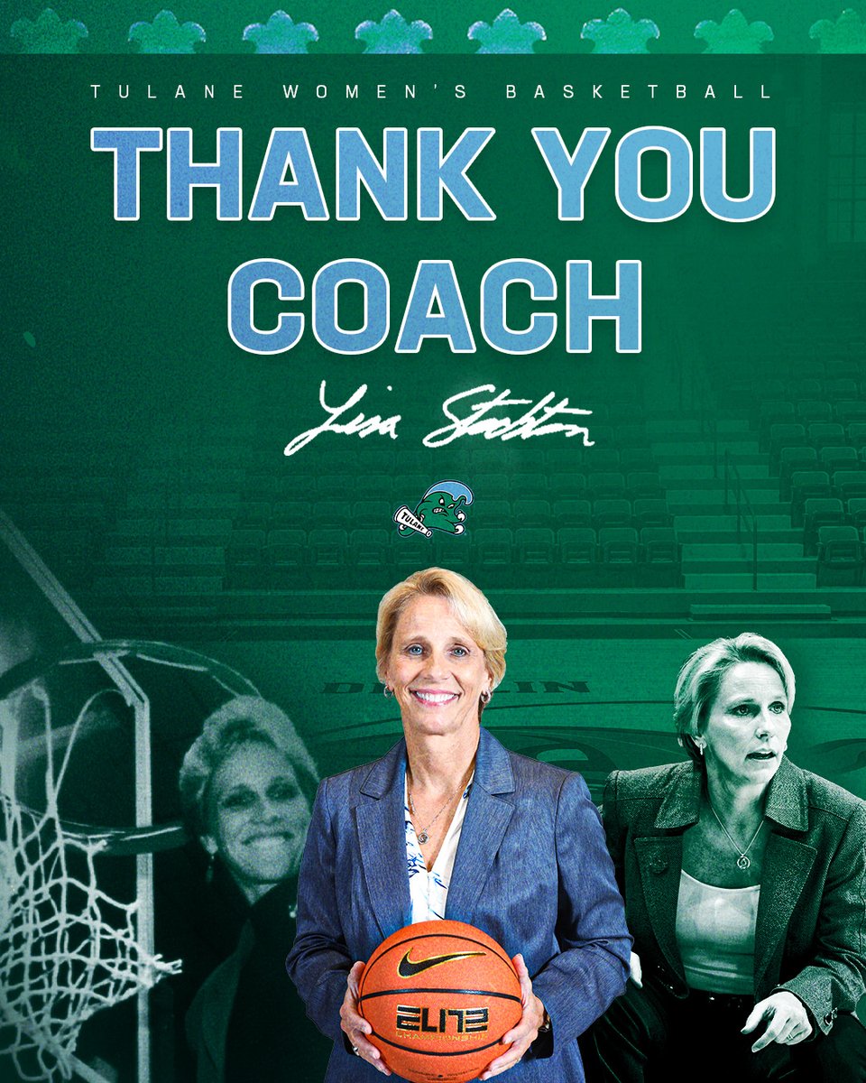 After 30 seasons leading Green Wave Women’s Basketball, head coach @Lisastockton__ has announced her retirement.

Thank you Coach Stockton, for everything you have done for Tulane, the community &amp; women’s basketball.

Full story▶️ bit.ly/StocktonRetire…

#RollWave | #TheStandard
