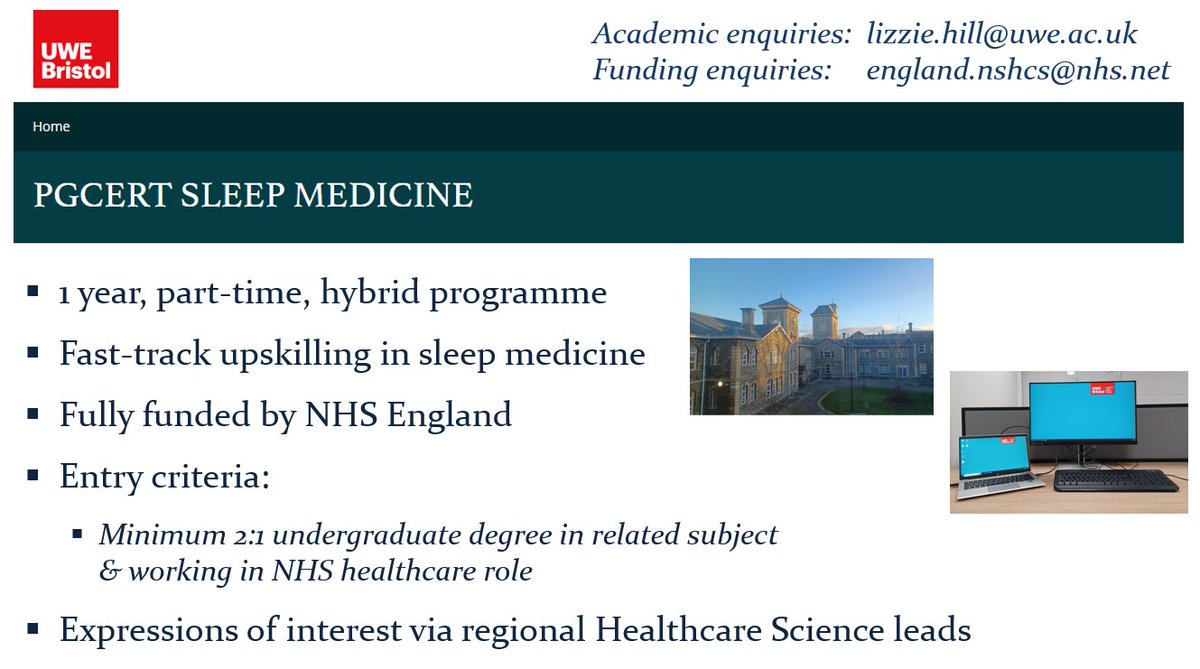 Thanks to the @WessexDeanery for inviting me along to your Respiratory Regional Training Day today. Great to speak about the physiology of #sleep, and to tell you about our @UWEBristol PGCert Sleep Medicine programme. #UWESleepMed