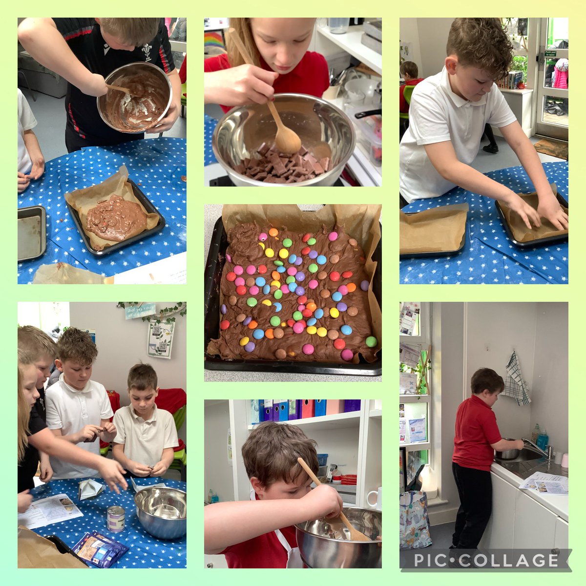 Dosbarth 12 had a fantasteg morning making delicious Easter fudge #ambitiouscapablelearners 🍫🐰🐣