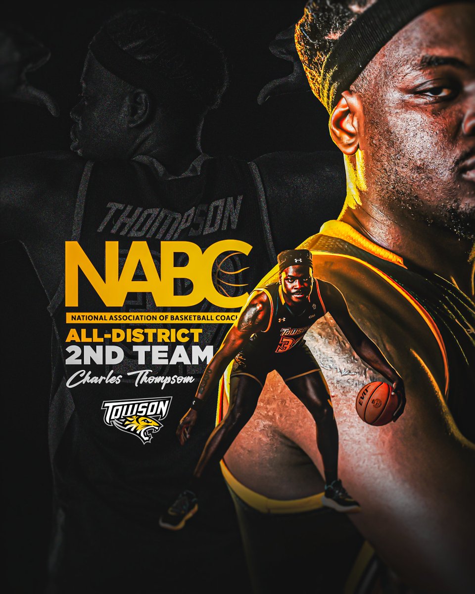 Congrats to Charles Thompson on being named NABC All-District! 📰: towsontigers.com/news/2024/3/19… #GohTigers