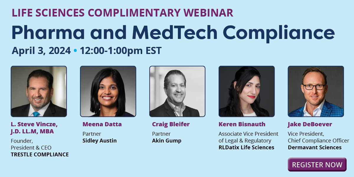 Join us for our Compliance & Legal Webinar on April 3, 2024, at 12 PM EST! Life science experts will review evolving healthcare policy & compliance regulations, and how it will affect the pharmaceutical industry. Click the link below to learn more! spr.ly/6013kJJSN