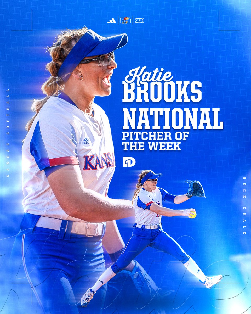 In case you’re new here, she’s really good 😤 KB is your @D1Softball National Pitcher of the Week! More → bit.ly/4cjD34j #RockChalk