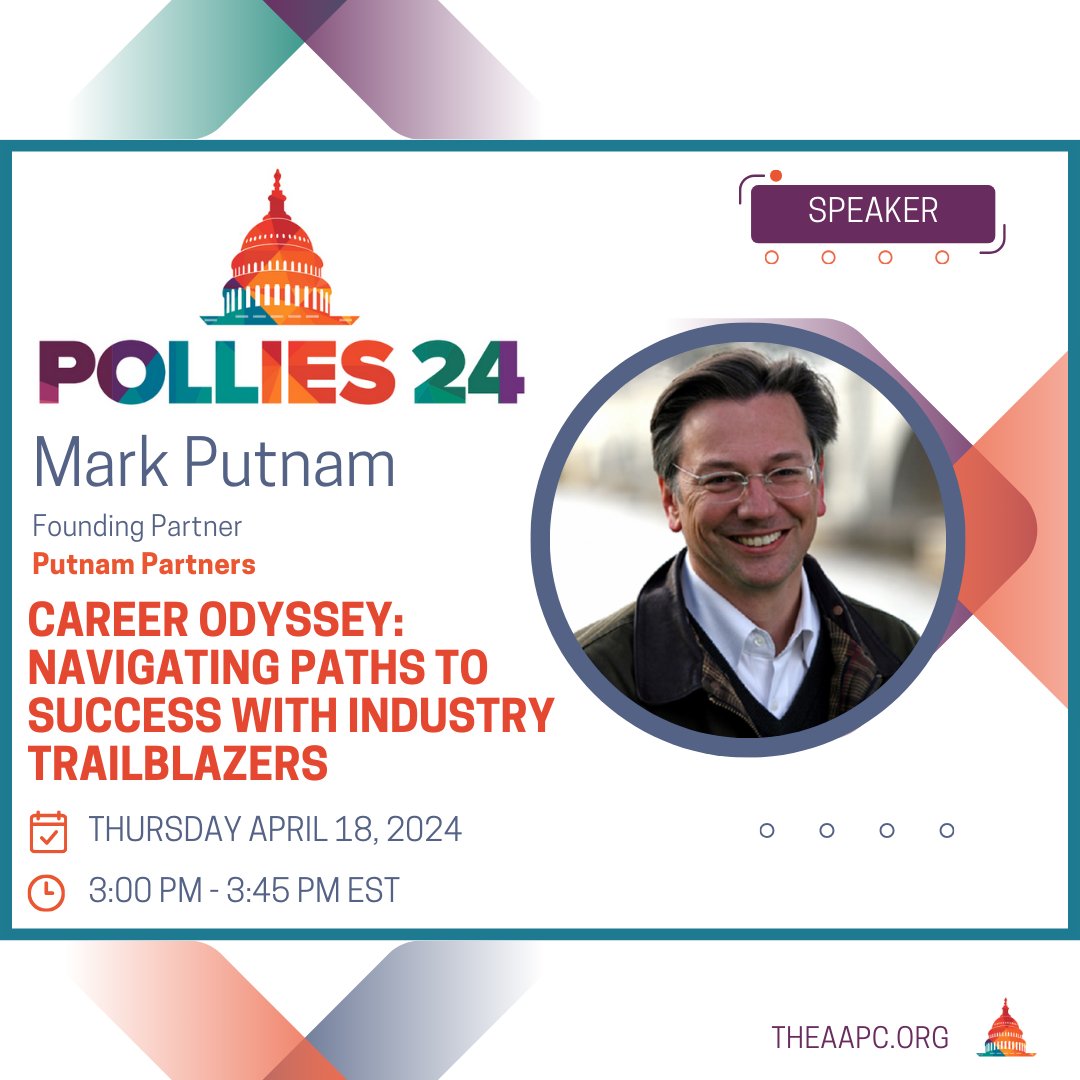 Join us for an engaging session with @PutnamTVAds and our panel of industry experts. They'll empower you with the knowledge and insights needed to chart your own path towards a successful and fulfilling career in politics. Register today! bit.ly/4141aih