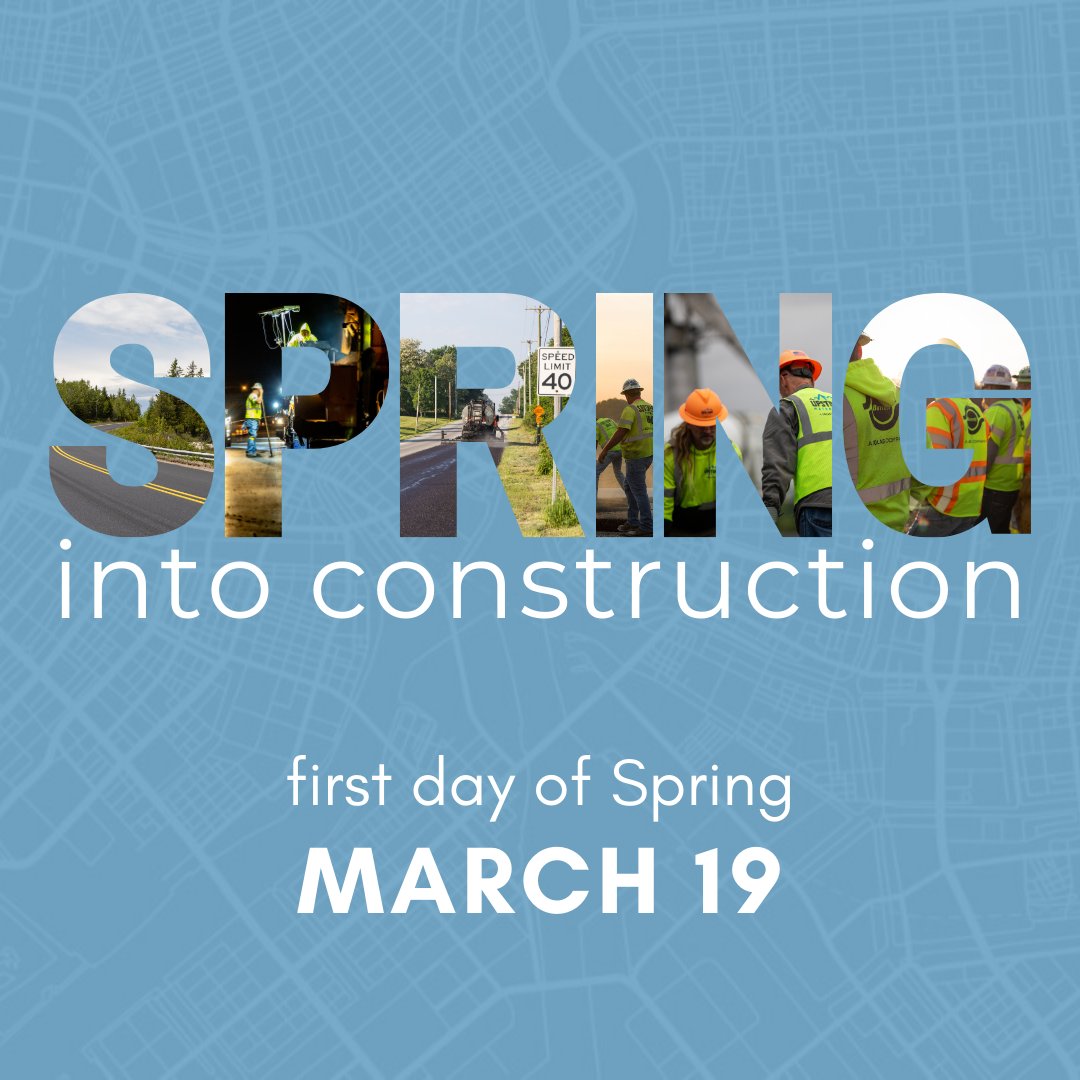🌸 Happy First Day of Spring! 🌷 It's not just flowers blooming, but also our construction projects! As the season shifts, we're gearing up to #BuildTheRoadsYouTravel. Here's to a season of progress, productivity, and paving perfection! 🚧🛤️ #SpringIntoConstruction