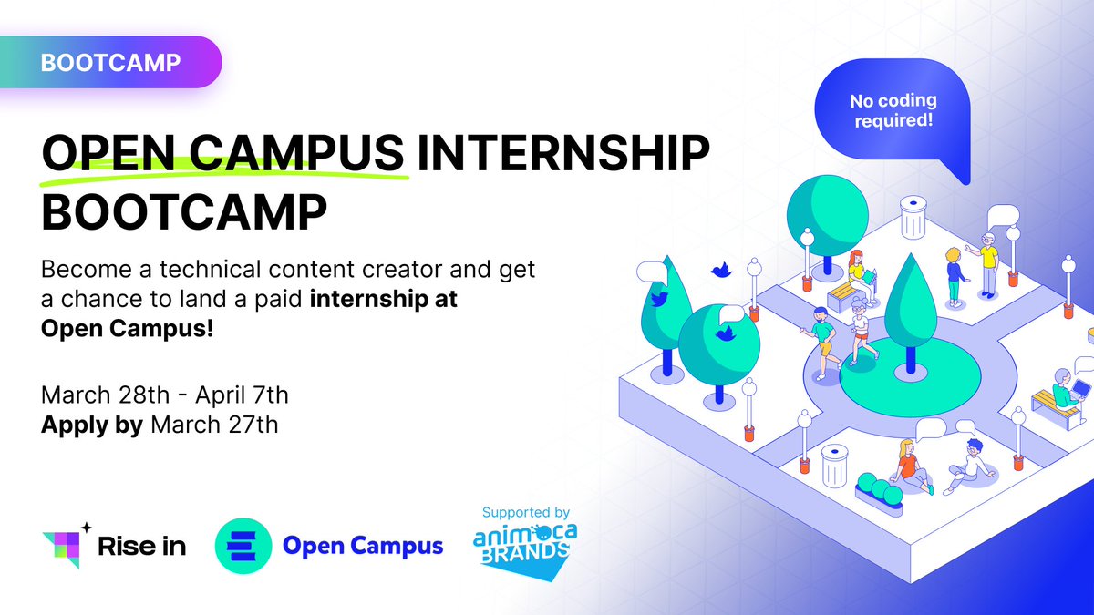 Content creators, it’s your time to shine! ✨ We're thrilled to launch the Open Campus Internship Bootcamp with @opencampus_xyz & @animocabrands! ➡️ Sign up for FREE: risein.com/bootcamps/open… 🤳 Create educational content in web3 🪪 Receive a special Rise In x Open Campus…