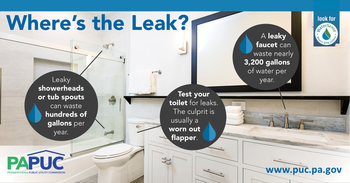 It's national Fix a Leak Week, and there are simple things we can all check around the house to spot leaks and save water. Check your bathrooms today, and review other leak identification tips online: ow.ly/6TsC50QVTVI