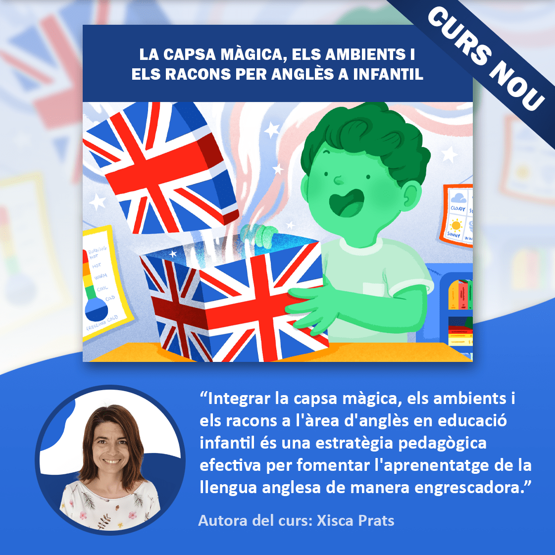 SomDocents's tweet photo. Estrenem curs! Aquesta és una formació adreçada a tot el professorat de l’etapa d’educació infantil i als especialistes d’anglès. Descobreix estratègies pedagògiques efectives per introduir l'anglès en aquesta etapa!  https://t.co/e4P3xK0UaQ https://t.co/3VLZ6d6gzv