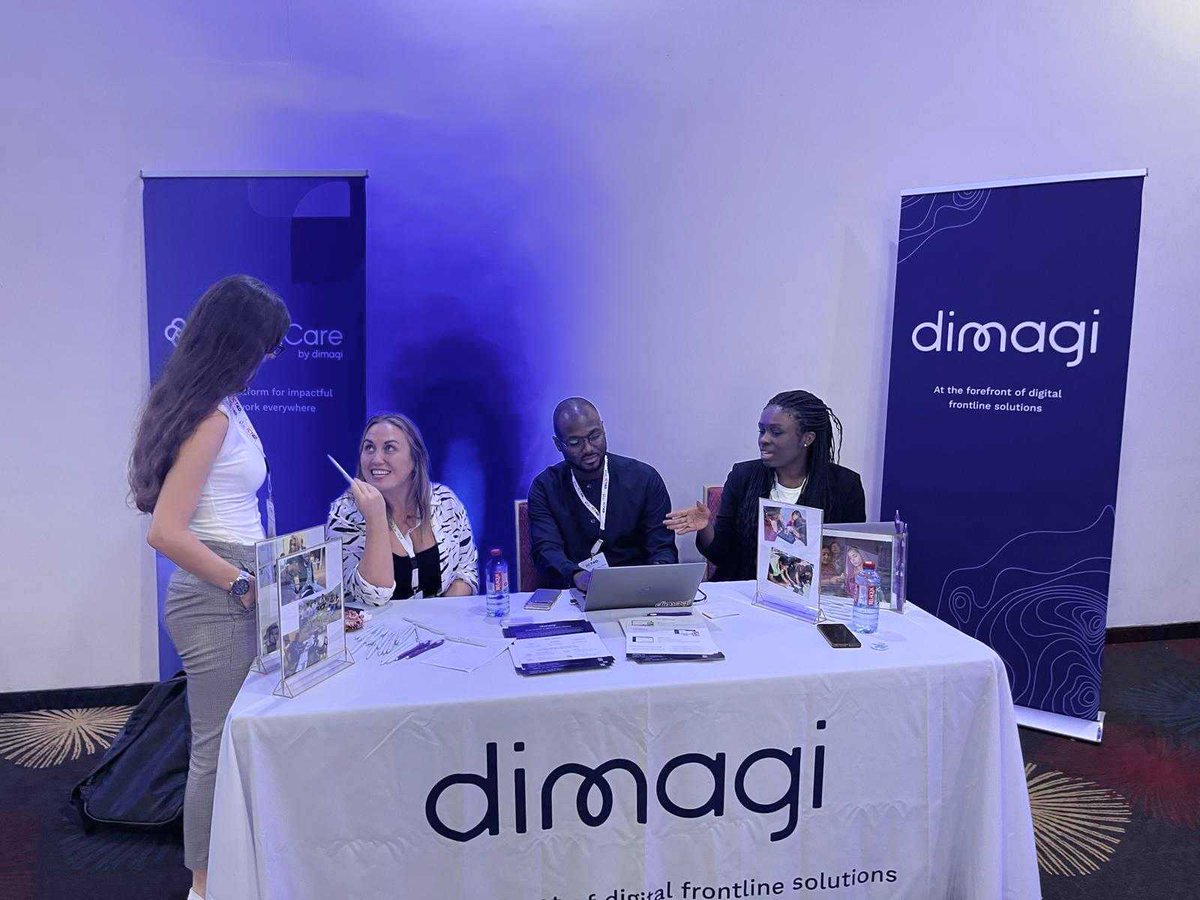 We're here at the #ICT4D Conference in Accra! If you're also here, come say HI 👋 to us at our #Dimagi booth!