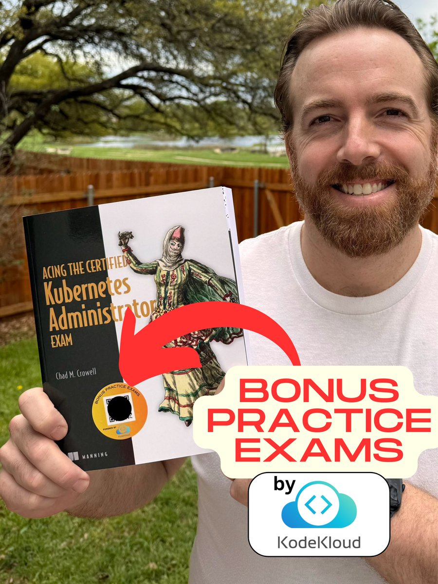 ChadMCrowell's tweet photo. ✈️je suis ici à Paris for #kubecon #cloudnative con and I come bearing gifts!! 🎁Thanks to @KodeKloudHQ, #acingthecka book is supercharged with extra #cka practice exams!! 🙏Big thanks to @mmumshad for the sponsorship, allowing me to give these books out for FREE!! https://t.co/YUmGtvPC32