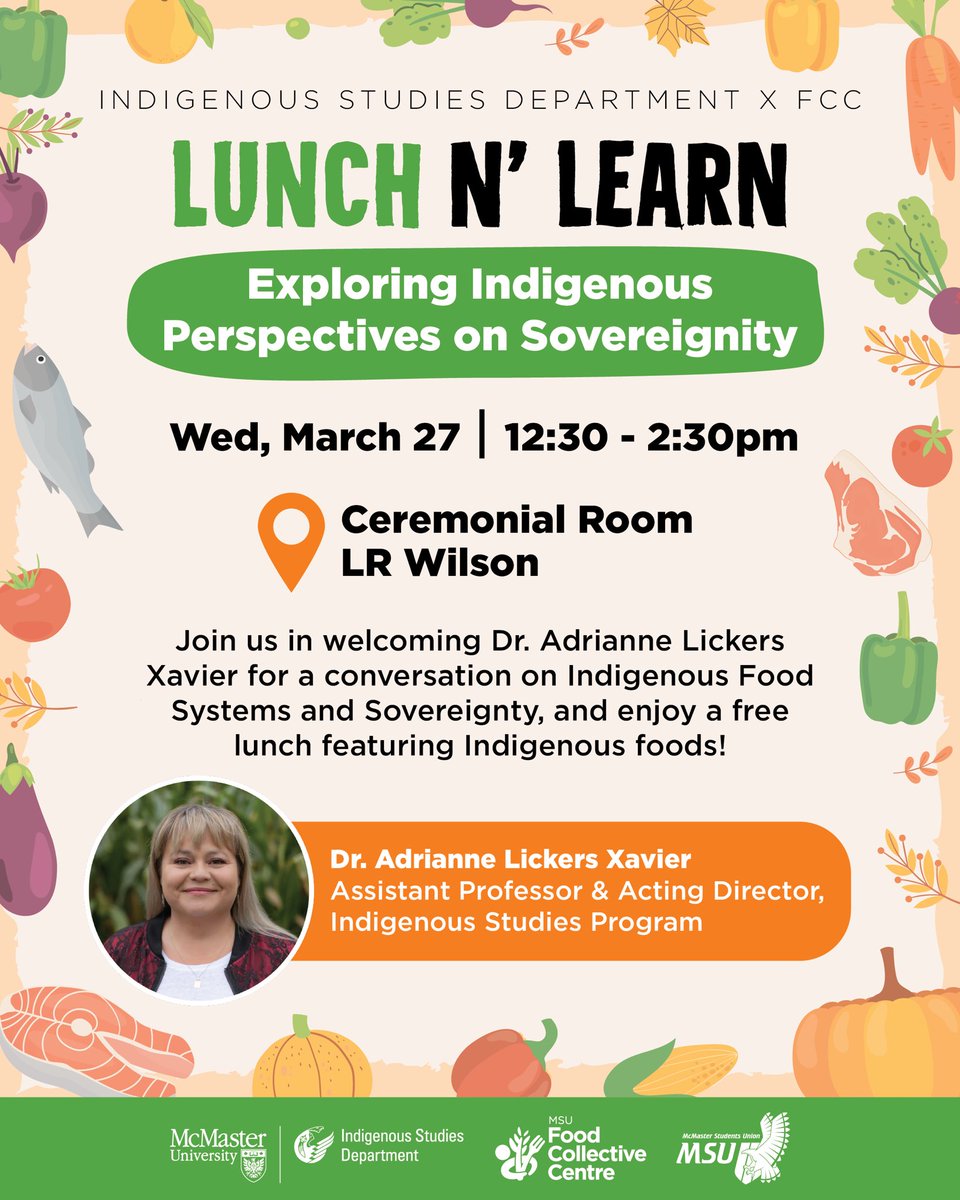 MSU Food Collective Centre (@msu_fcc) on Twitter photo Hey marauders! FCC is excited to announce our Lunch and learn event with Dr. Xavier from the Indigenous Studies Program. You will have opportunity to engage in meaningful conversation behind indigenous perspectives on sovereignty, and enjoy a free lunch. Sign up now! Hey marauders! FCC is excited to announce our Lunch and learn event with Dr. Xavier from the Indigenous Studies Program. You will have opportunity to engage in meaningful conversation behind indigenous perspectives on sovereignty, and enjoy a free lunch. Sign up now!