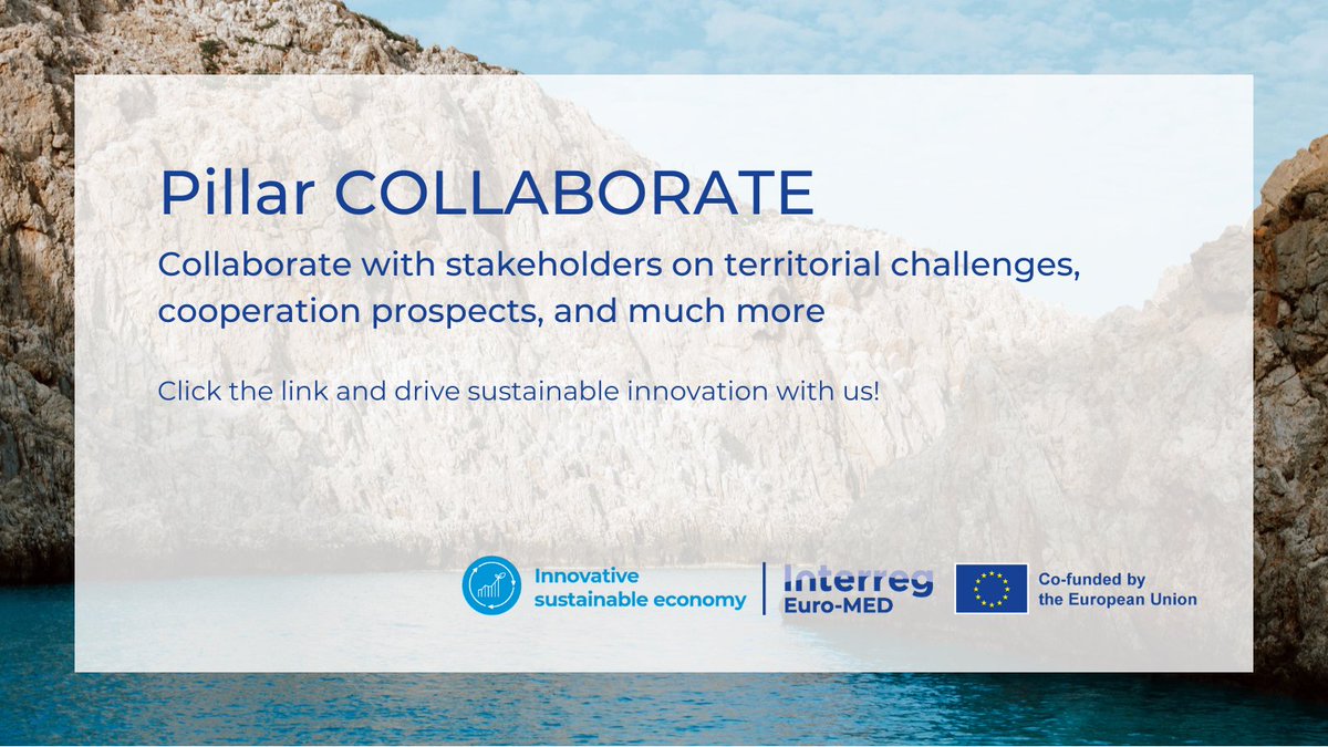 4️⃣ #COLLABORATE, innovate and drive change with the #ISECHub! Connect with stakeholders, exchange ideas and explore collaboration prospects to tackle territorial challenges and promote sustainable development in the Mediterranean. 🌱…tainable-economy.interreg-euro-med.eu/hub/