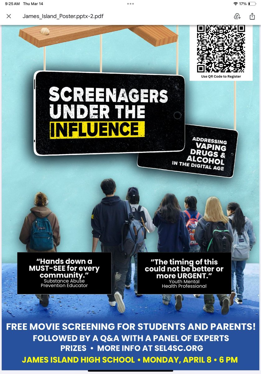 Coming to James Island…parents and teens can sign up now.