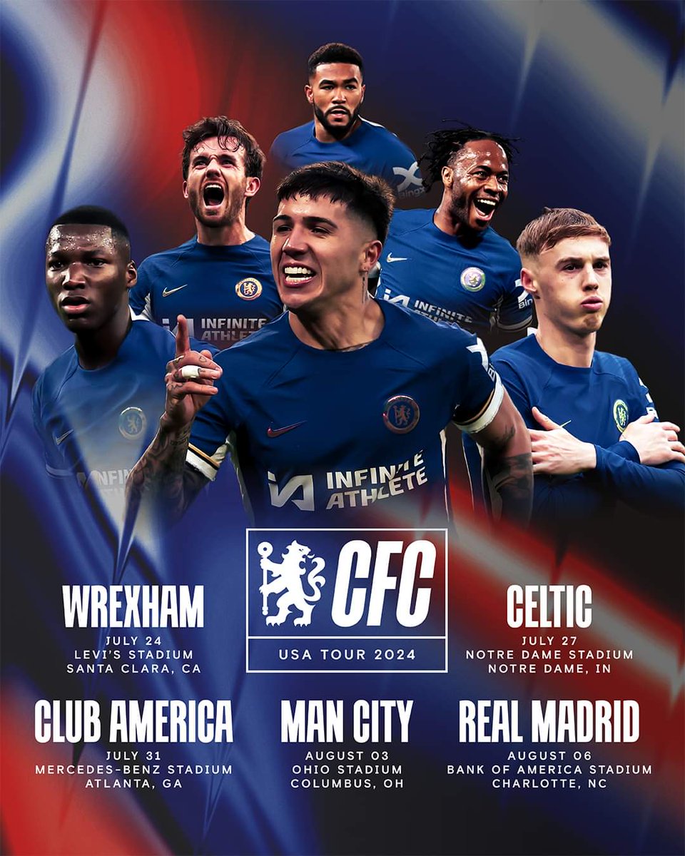 @ChelseaFC have announce the last 3 stops this summer. Watch for the @CFCInAmerica member pre-sale tix email to the ND, Columbus & Charlotte stops. Very short tix windows before public sale. Nothing better than the open pub gatherings organized by local groups at each stop.