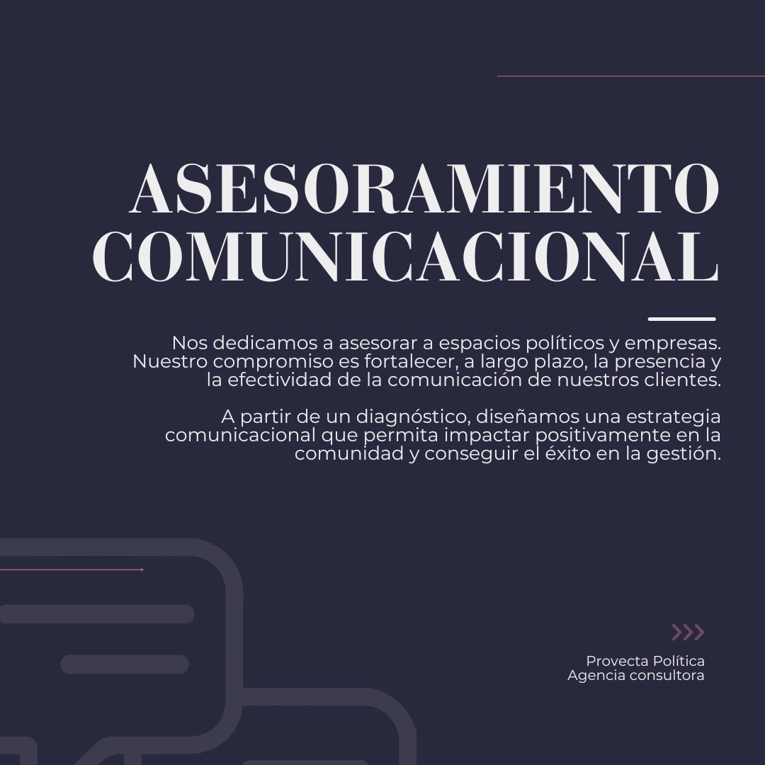 Conocé nuestros servicios 🔎

 ¡Contáctate con nosotros! Información de contacto en el link de nuestro perfil #ProvectaPolitica