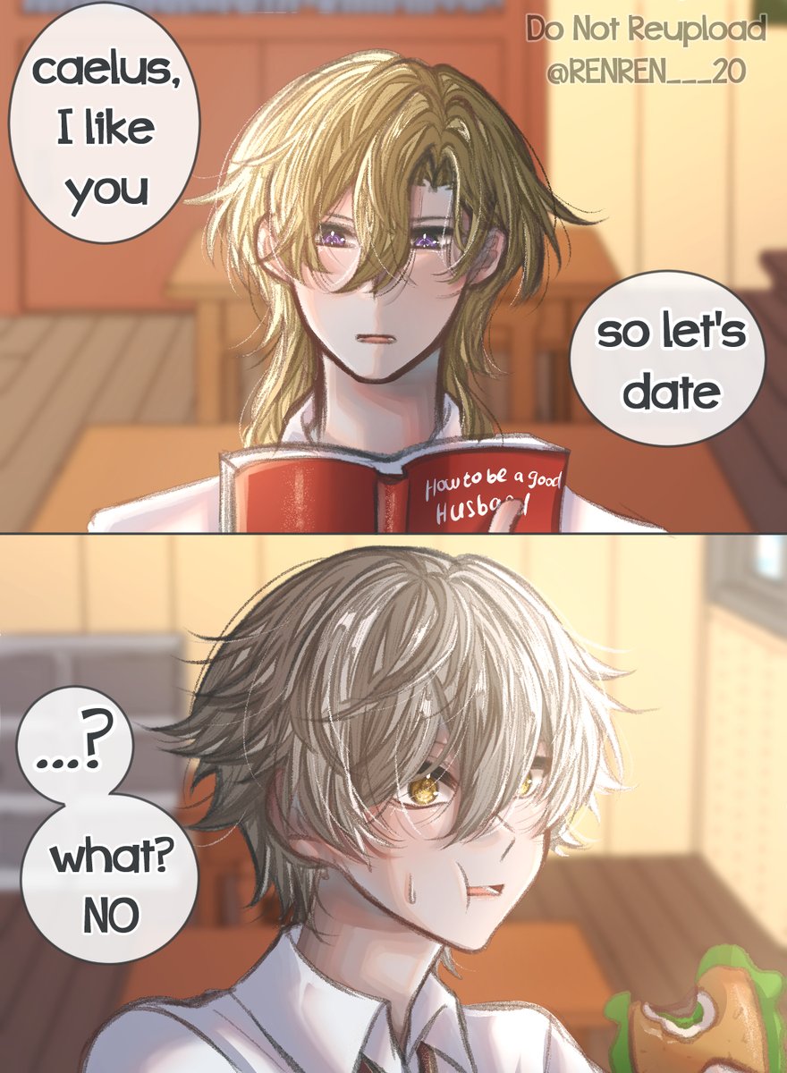 Let's date  |  high school AU

Aventurine x Caelus

#HonkaiStarRail #Avencae 