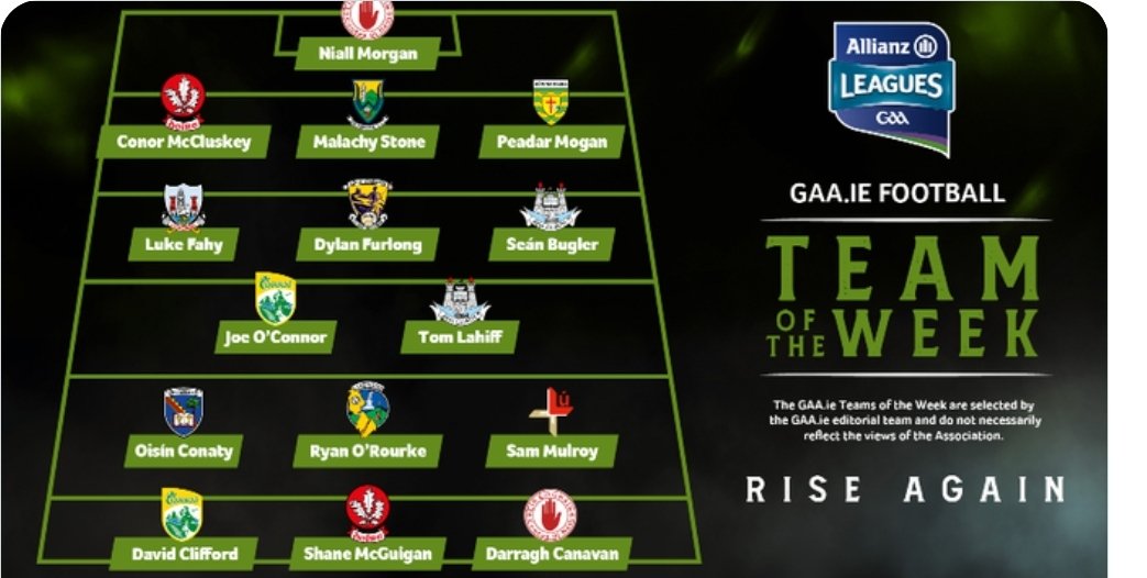 Congratulations to @naomhmairtin Sam Mulroy, after scoring 2-05 at the weekend, deservedly named on the GAAs Team of the Week.