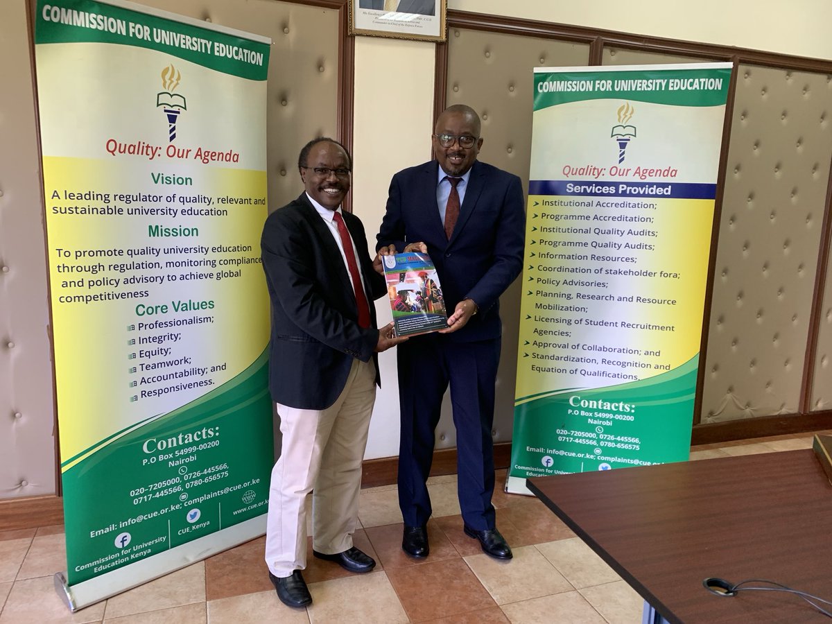 MIKEKURIA's tweet photo. In the footsteps of our EAC fore fathers. Pleased to have hosted prof Charles Kihampa, CEO of Tanzania Commission for Universities (TCU). We exchanged valuable ideas of mutual interest for higher education in the region. ⁦@jumuiya⁩ ⁦@CUE_Kenya⁩ https://t.co/Uw6VF9ZFvQ
