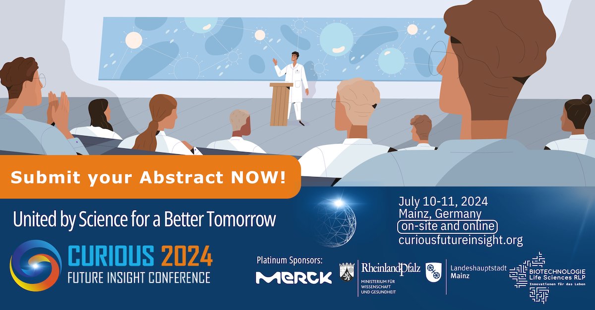 UlrichBetz's tweet photo. The deadline to submit abstracts for presentation at Curious2024 - Future Insight Conference is approaching - March 31st 2024, take your chance NOW to show your research to a global audience https://t.co/NTUBKHWk0X #curiousfutureinsight https://t.co/Gh1f79WiUL