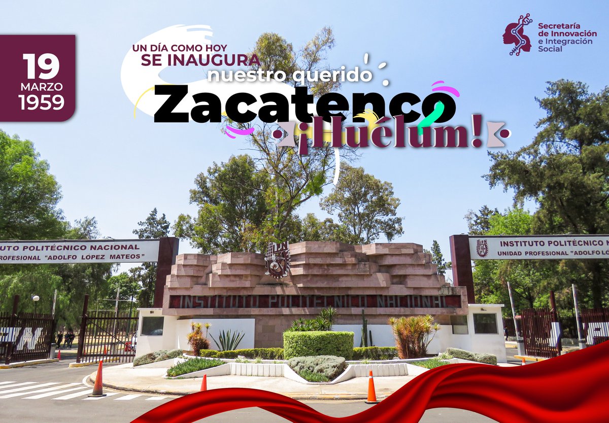 ¡Celebramos #65años de la inauguración de la Unidad Zacatenco!🎉 Gracias a todas y todos los que han hecho posible este logro y siguen construyendo nuestro futuro. ¡Feliz aniversario a la @ESIMEZ_OFICIAL y la @esiazoficial! 🎂🥳 #IPN #OrgulloPolitécnico #Huélum