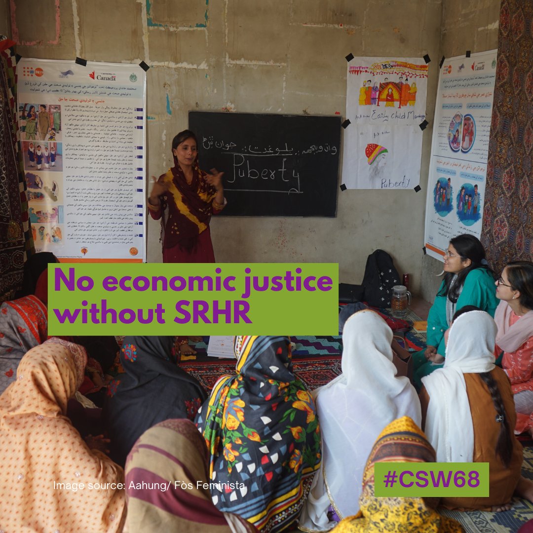 #EconomicJustice cannot be realized without the guarantee of access to #SRHR and vice-versa! These issues should not be siloed because women, girls, and gender-diverse people do not live siloed lives. #CSW68