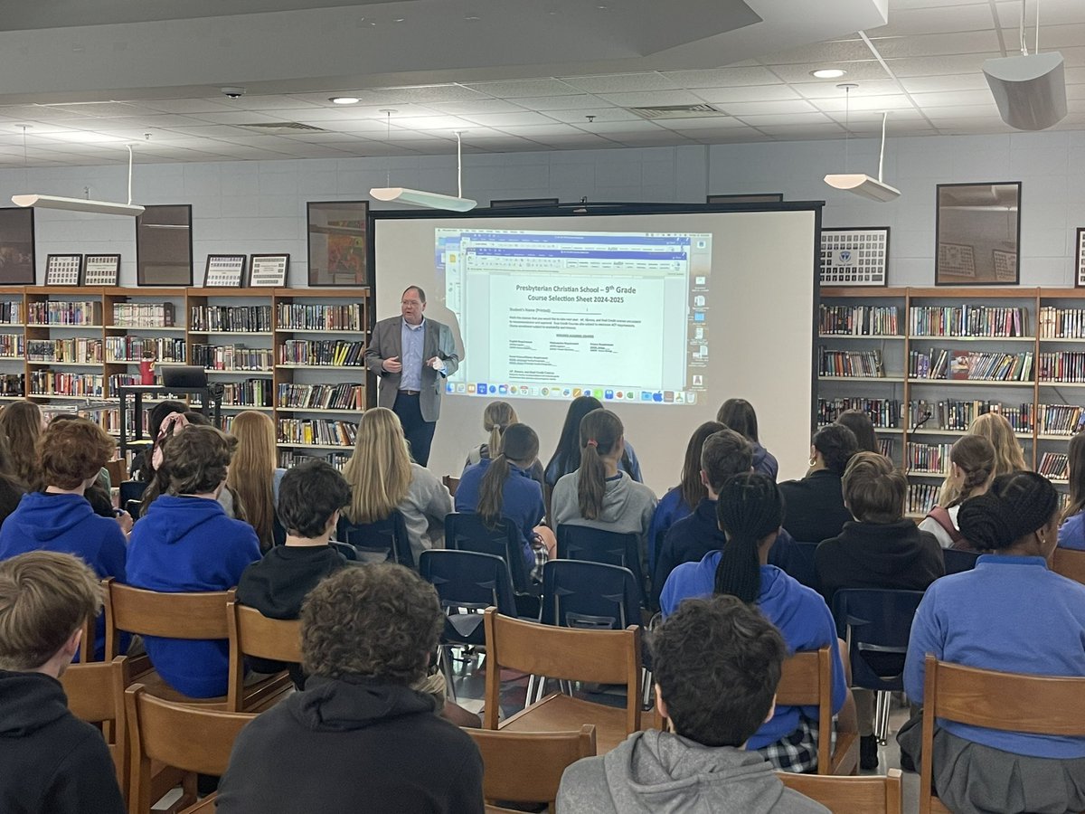 JimmyMesser1968's tweet photo. Course selection meetings this week for all grades with Dr. Rice.  Time to start to preparing for 24-25 school year! #preparingforsuccess #PCSacademics https://t.co/PVcCCxhW2F