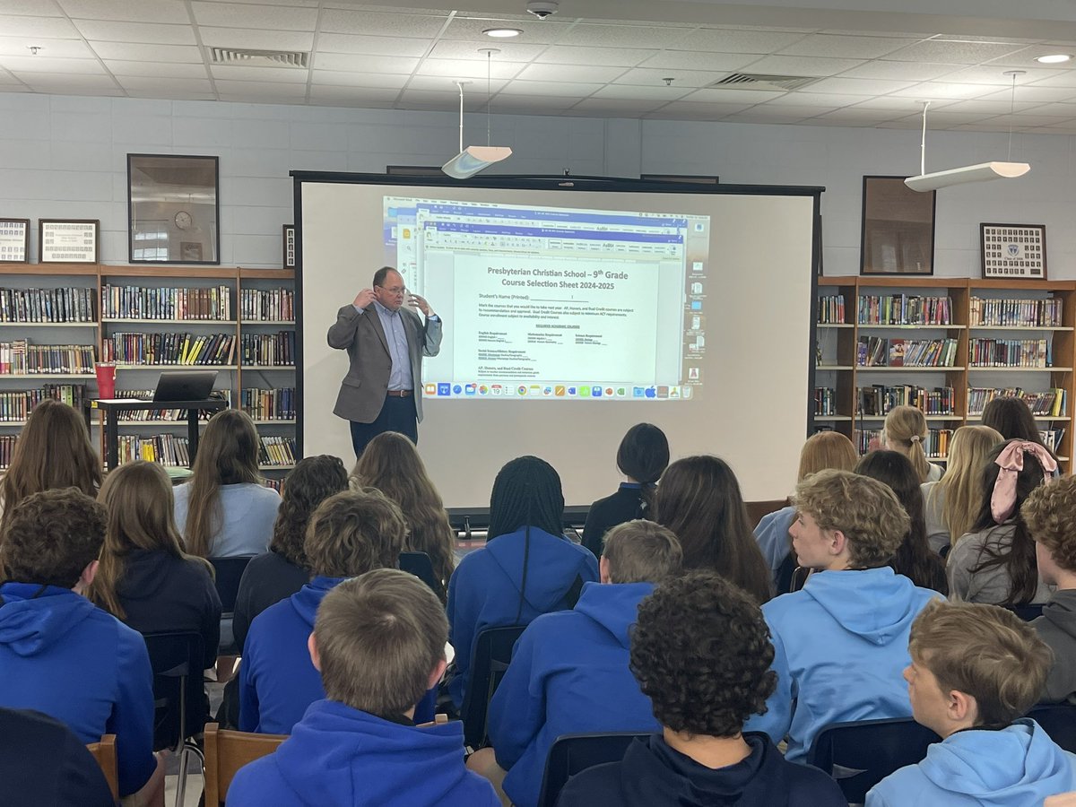 JimmyMesser1968's tweet photo. Course selection meetings this week for all grades with Dr. Rice.  Time to start to preparing for 24-25 school year! #preparingforsuccess #PCSacademics https://t.co/PVcCCxhW2F