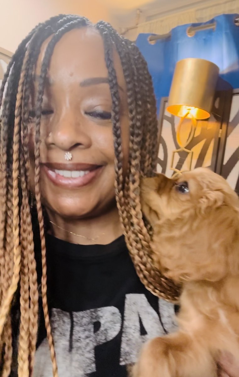 Skeelo_iWish's tweet photo. My Gorgeous Wife and her new pup 🐶#Chillin 💕#Stacy @AmbroseOnStage https://t.co/H5YJnKb2fH