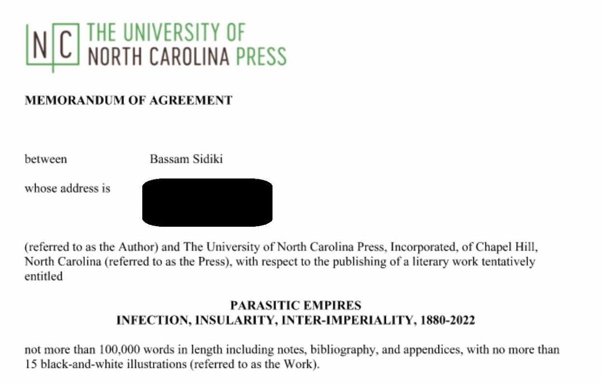 PARASITIC EMPIRES is now under advance contract with @UNC_Press. Many thanks to the amazing @Lucas_Church who has championed my work to the hilt.