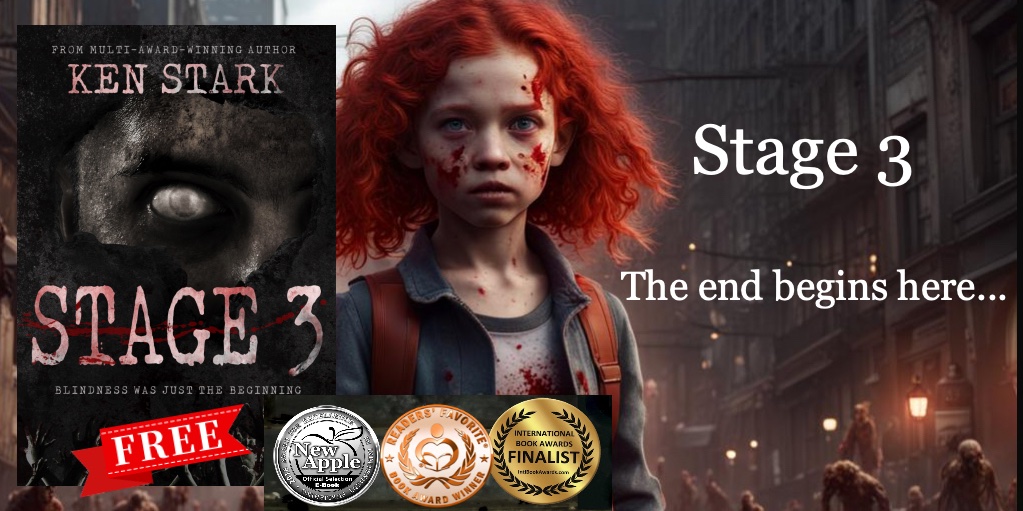 "A roller coaster of unstoppable horror!"

viewbook.at/stage3
Start the series with a FREE download of Stage 3

#Free #kindleunlimited #mustread #amreading #horror #suspense #thriller #zombies #thewalkingdead #postapocalyptic #BookBangs #freebook #audible #zombie #virus