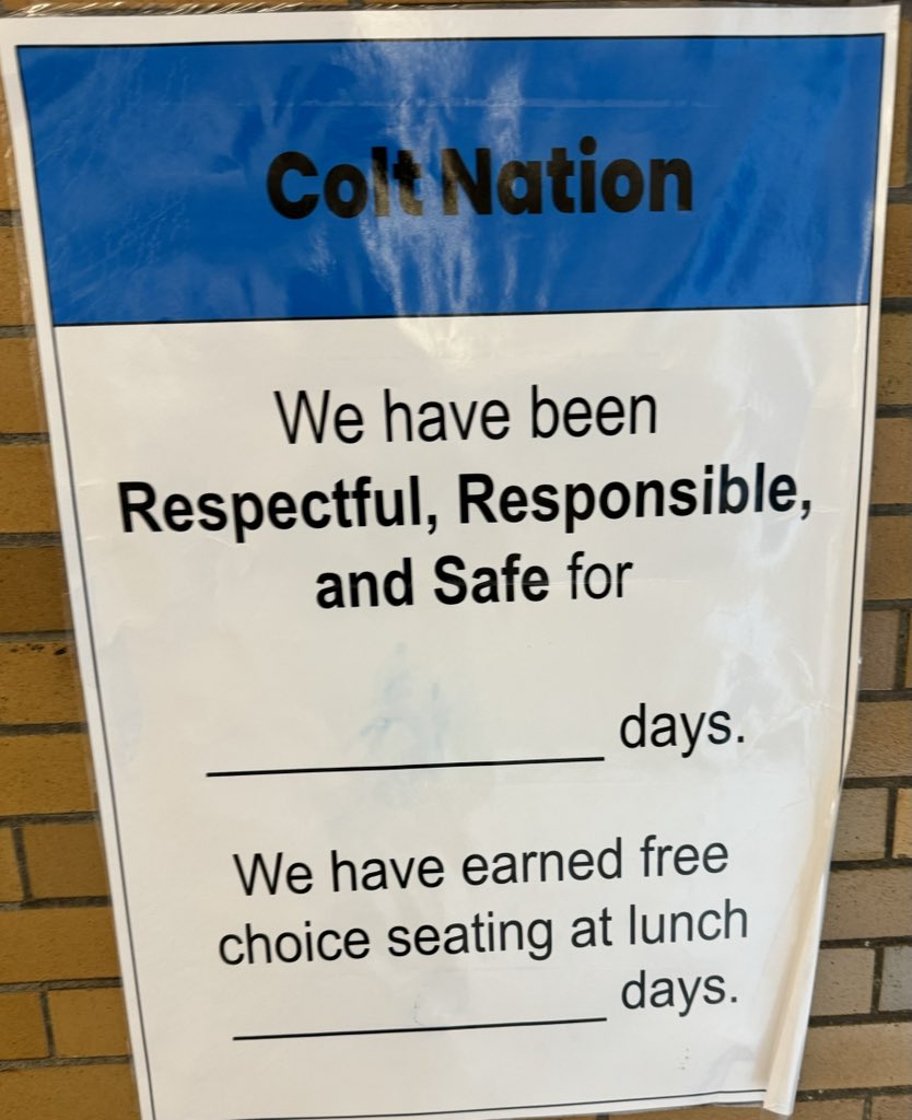 JCPSMTSSBehav's tweet photo. Great things happening @OlmstedNorth ! Lots of positive posters and referrals around students meeting the school wide expectations, and one young man even received AirPods for his perfect attendance! https://t.co/1a98YcpOuW
