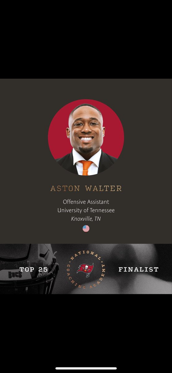 Aston Walter (@coachwalt_) on Twitter photo I am immensely grateful for the opportunity to be a part of the 2024 Tampa Bay Buccaneers National Coaching Academy.
Thank you! <a href="/Buccaneers/">Tampa Bay Buccaneers</a> I am immensely grateful for the opportunity to be a part of the 2024 Tampa Bay Buccaneers National Coaching Academy.
Thank you! <a href="/Buccaneers/">Tampa Bay Buccaneers</a>