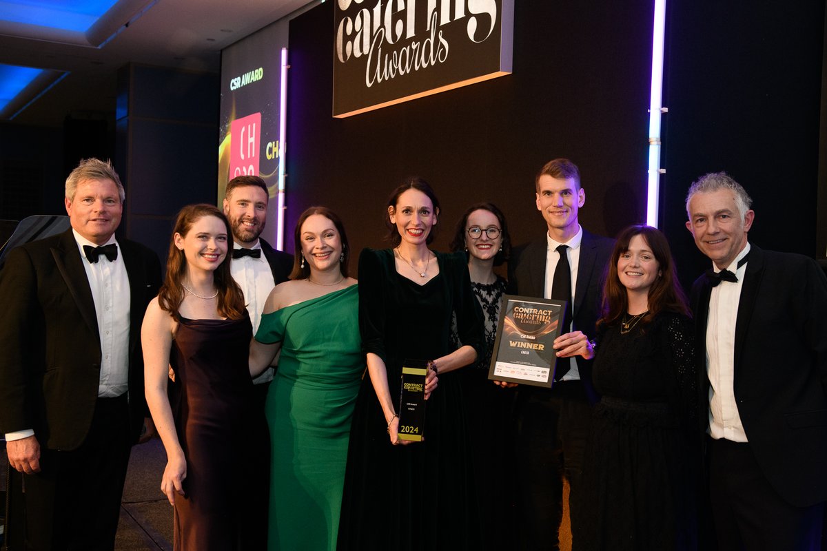 Congratulations to the winners of the Contract Catering Awards 2024 CSR Award, #CHandCO 🏆 We are truly proud to have sponsored the CSR Award this year and to aid in recognising CH&CO’s industry leading dedication to CSR 💜 #ContractCateringAwards2024 @ccateringmag