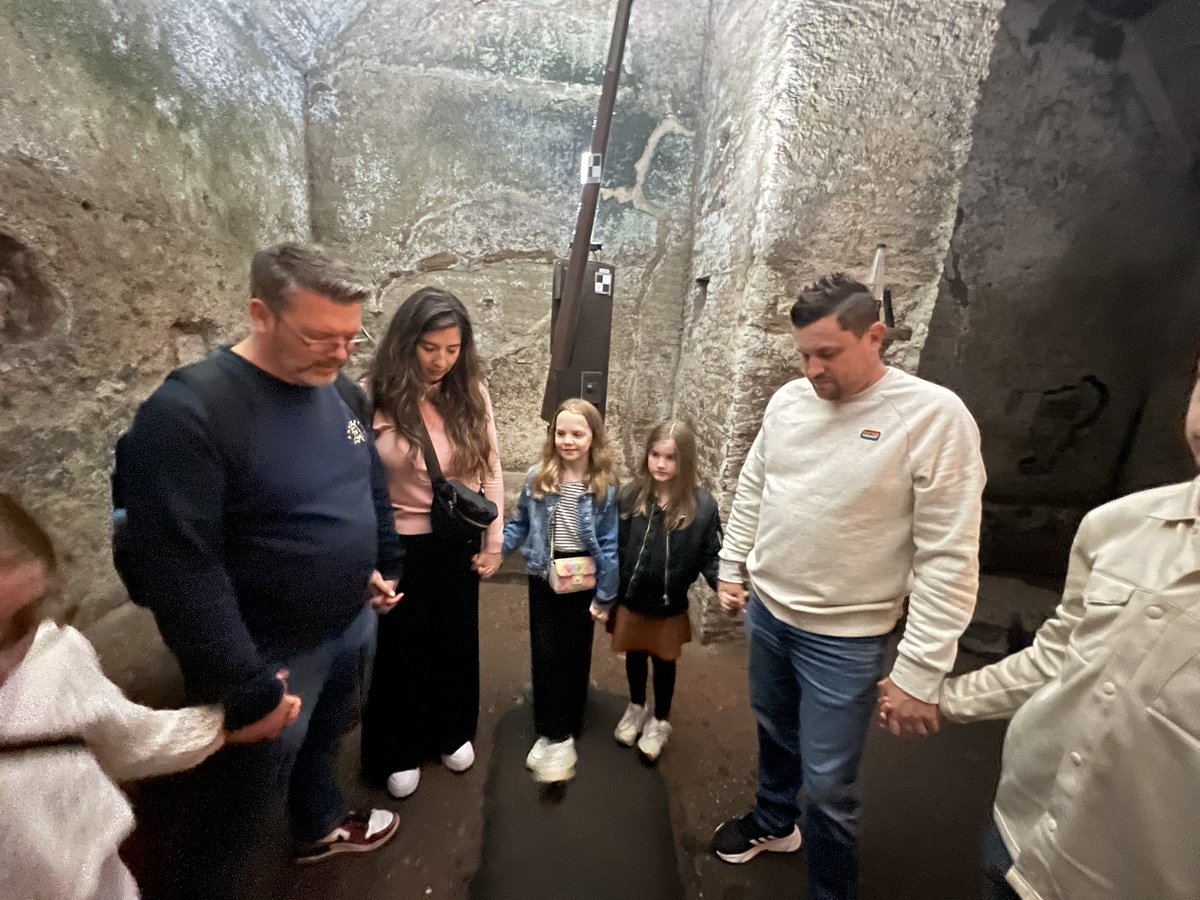 Chris_HendrixTX's tweet photo. @MarkBatterson We read “Primal” 12 years ago and it changed the trajectory of our lives. My friend Chip planted a church and I serve local pastors in finding ways to do church that hasn’t been done before. 
Today we made our way down the stairs of St. Clemente https://t.co/CjrHydxvhu