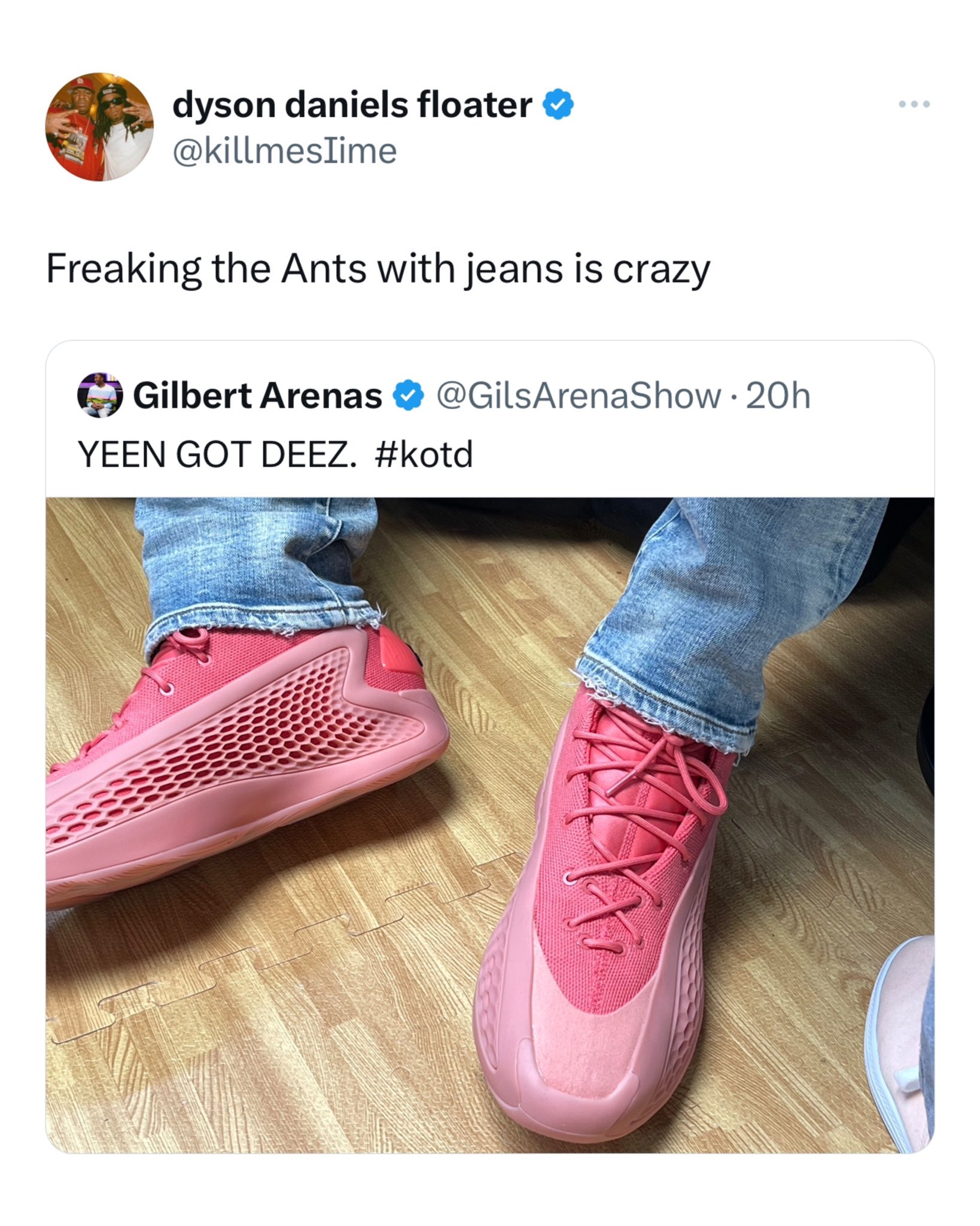 Nice Kicks on X Jeans with performance basketball shoes back https t fzdtLUk6EF X