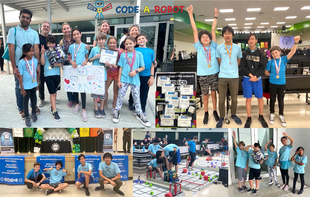Code_A_Robot's tweet photo. Congratulations CODE-A-ROBOT teams 2633A and 2633B for amazing dedication and highest ranking and most awards ever received in a a season! Ready to rock now and already getting ready for next! 😀👍👏👏👏🎉🚀#Champions #Robotics #EngineersOfTheFuture https://t.co/L0eXWGvFSR