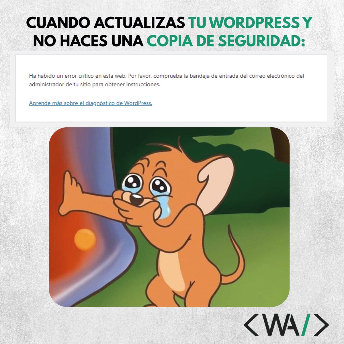 Cuando lanzas todas las actualizaciones de tu WordPress sin haber hecho una copia de seguridad. 🔄

#wordpress #sitiosweb #wordpressdeveloper