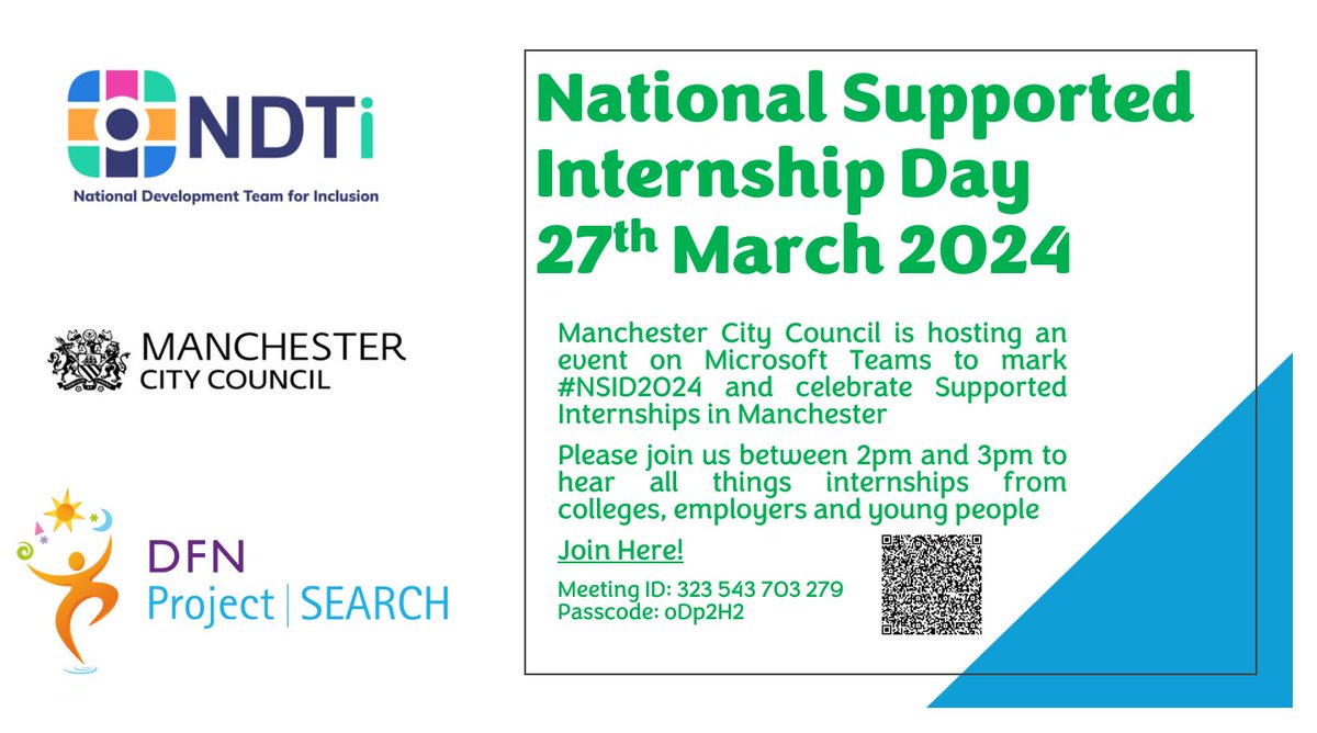 Calling all employers! We'd love to welcome you to our virtual event to hear all about Supported Internships in Manchester #NSID24 #SEND - EH