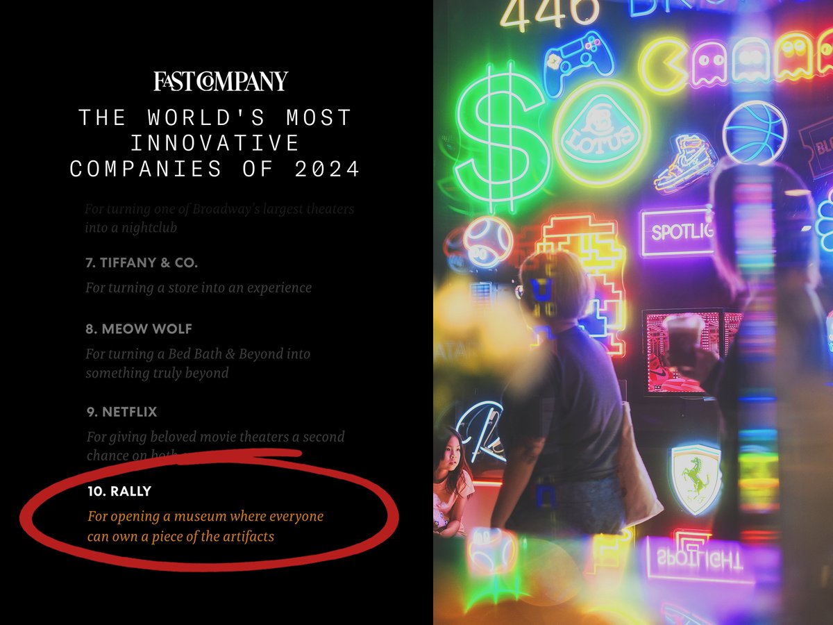 OnRallyRd's tweet photo. Next year we're coming for Tiffany's spot...

Fast Company World's Most Innovative Companies of 2024, in good company 🫡

📍 446 Broadway / NY NY https://t.co/1omoDuUfjj