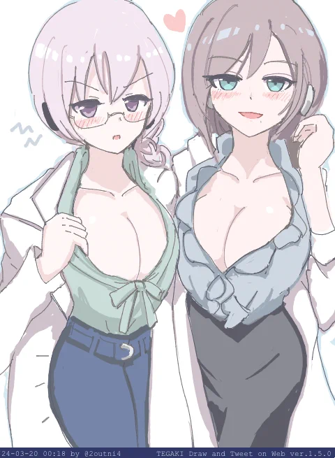 新居浜いずなvs.妹尾まりか 世紀の女教師対決 #駅メモファンアート #tegaki_dt 