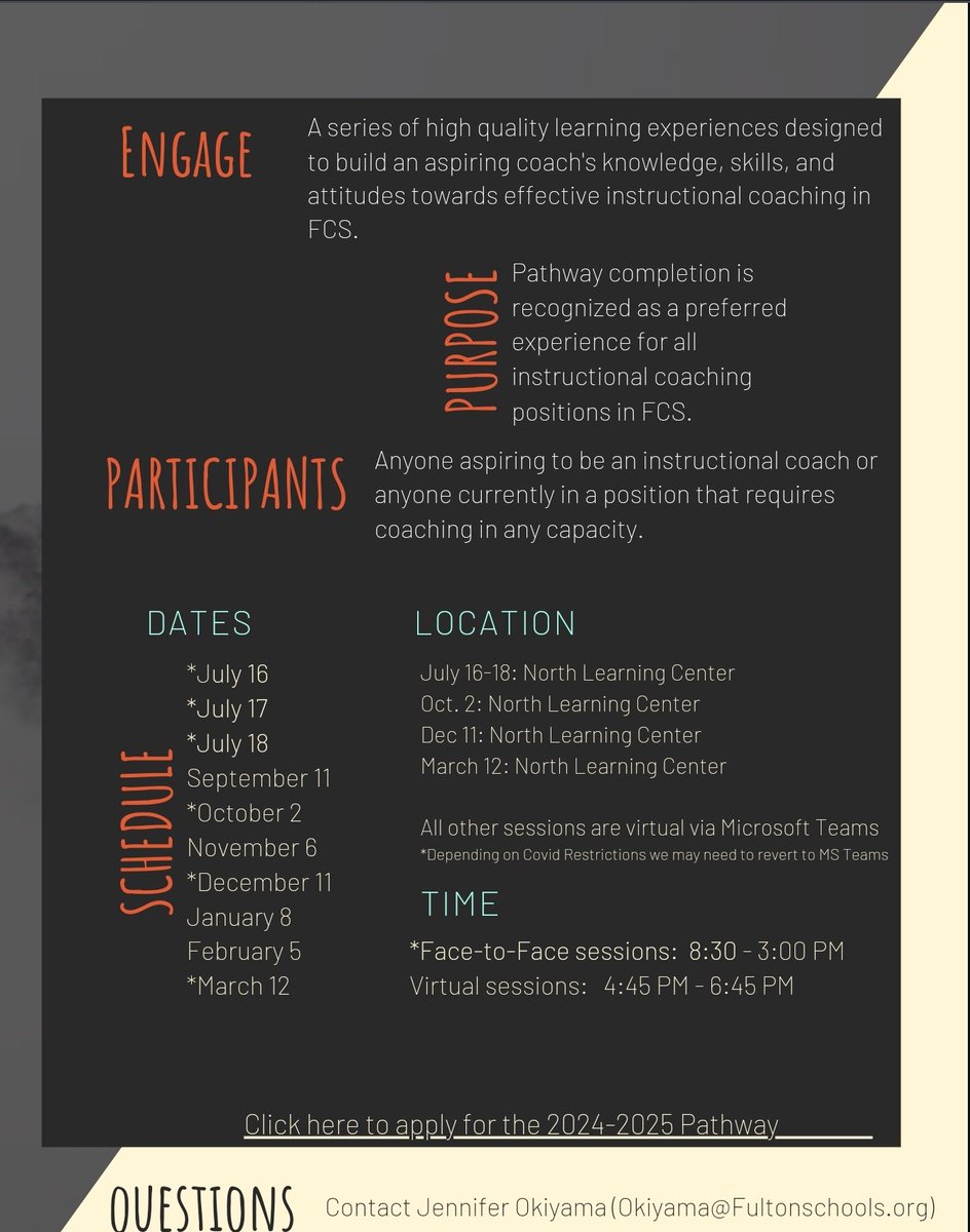Crystal Ricks (@crysricks) on Twitter photo Calling ALL Aspiring Coaches! Are you interested in learning more about the 24-25 SY Aspiring Coach Pathway? Check out the flyer below and join us on March 26th for the Info Session 📚 <a href="/LatrinaCockrell/">Latrina Cockrell</a> <a href="/TashaHarp7/">Tasha Harp</a> <a href="/JenniferOkiyama/">Jennifer Okiyama</a> <a href="/paigekalexander/">Paige Alexander</a> canva.com/design/DAF_3TD… Calling ALL Aspiring Coaches! Are you interested in learning more about the 24-25 SY Aspiring Coach Pathway? Check out the flyer below and join us on March 26th for the Info Session 📚 <a href="/LatrinaCockrell/">Latrina Cockrell</a> <a href="/TashaHarp7/">Tasha Harp</a> <a href="/JenniferOkiyama/">Jennifer Okiyama</a> <a href="/paigekalexander/">Paige Alexander</a> canva.com/design/DAF_3TD…