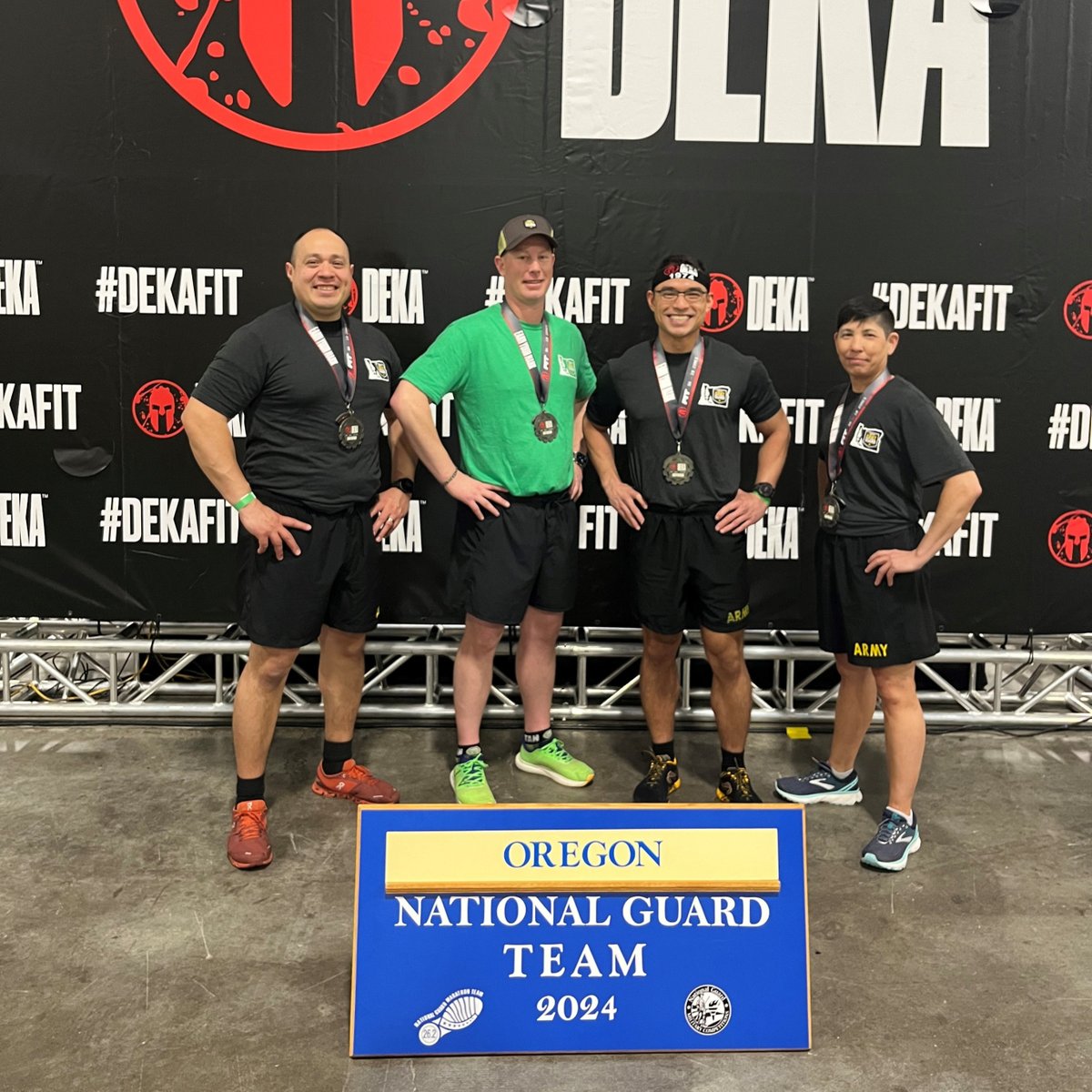 On March 9-10 the ORNG endurance team traveled to Knoxville, TN and went up against the other states. All our team members competed in the Deka Fit challenge. From left to right 1SG Pedro Velasquez, MAJ Ian Beaty, MAJ Tommy Vu and CPT Teruko Shibata.