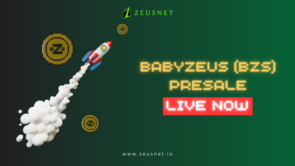 Exciting news! The first round of BabyZeus presale, the Meme Token from Zeusnet, is now live! Presale link: app.babyzeus.xyz/launchpad Don't miss out on this golden opportunity to acquire BabyZeus (BZS) tokens at the best price possible. For more detail: t.me/ZeusnetOfficia…