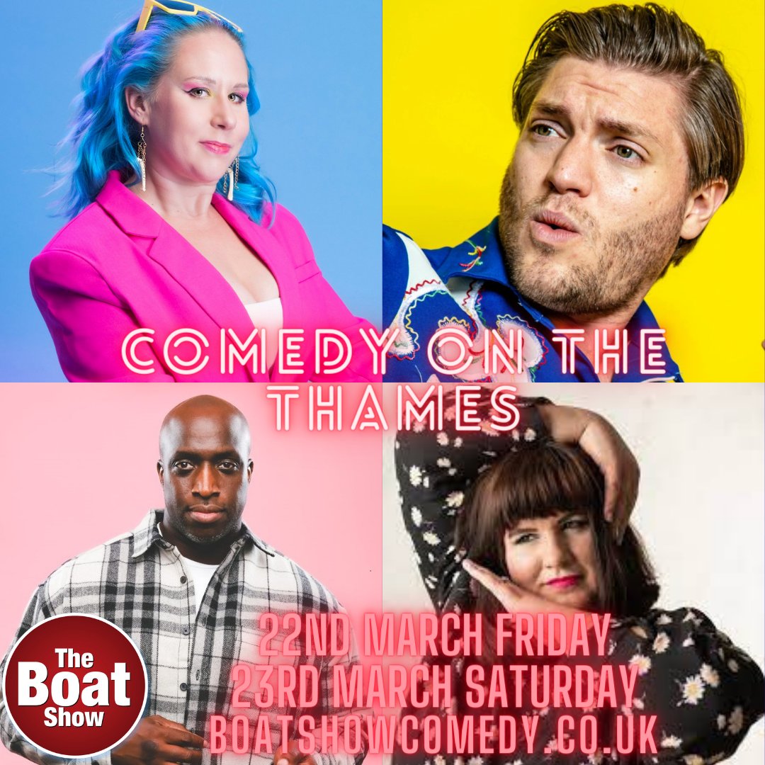 Counting days till Friday? Same here! 23rd March join us for comedy extravaganza @thetattershall Comedy on the Thames hosted by the one and only @abigoliah feat. @liamwithnail @emmanuelstandup and Daisy Earl! Clubnight on the Boat till 2am as usual! See you there #LondonComedy